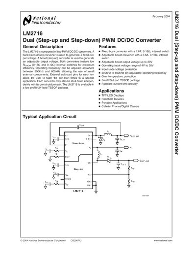 National Semiconductor LM2716 Datasheet - cover page