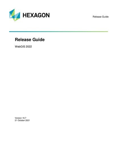 Hexagon WebGIS 2022 Release Guide - cover page