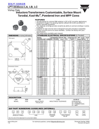 VISHAY LPT-3535xxx-LA LB LC handbook - cover page