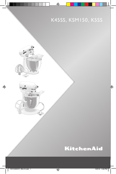 KitchenAid K45SS/KSM150/K5SS Stand Mixer Instructions - cover page