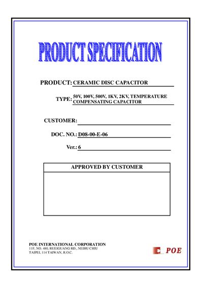 POE D08-00-E-06 Manual - cover page