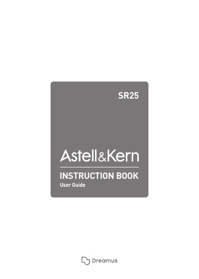 Astell&Kern SR25 Audio Player User Guide - cover page