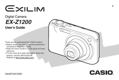 CASIO EX-Z1200 Manual - cover page