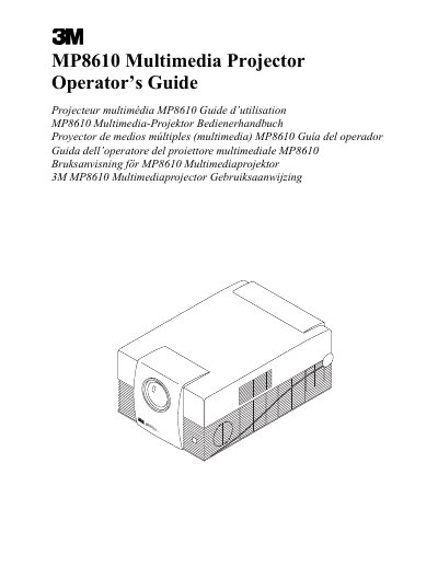 3M MP8610 Multimedia Projector Operator's Guide