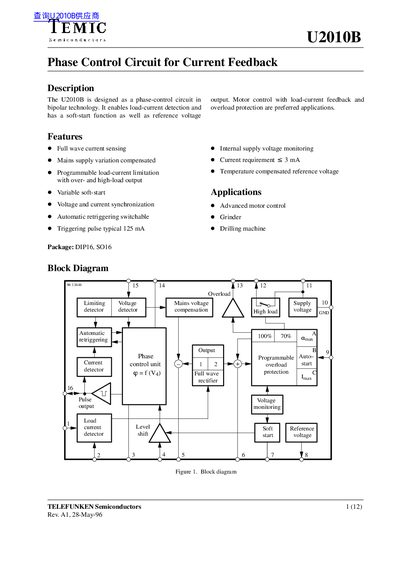 TEMIC Semiconductor U2008B handbook - cover page