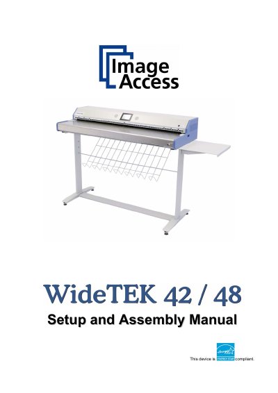 Image Access WideTEK 42/48 Setup and Assembly Manual - cover page