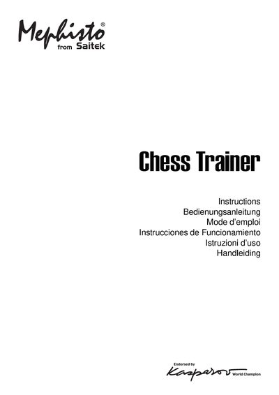 Alec L4827 Chess Trainer User Manual