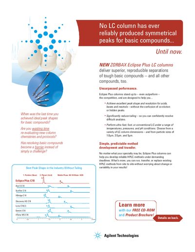 Agilent HPLC Columns Eclipse Plus Brochure Brief Q306 - cover page