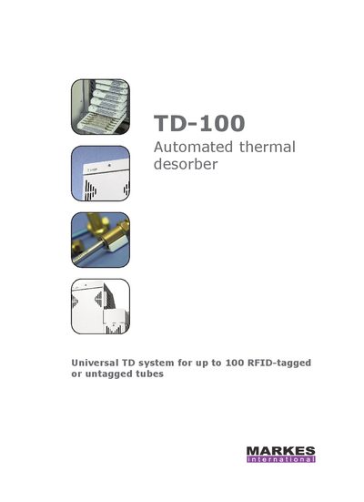 Markes TD-100 Automated Thermal Desorber Product Leaflet - cover page