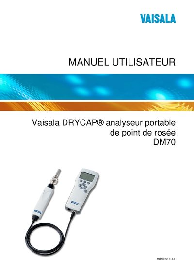 Vaisala DM70 User Manual - cover page