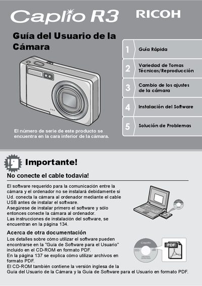Ricoh Caplio R3 User Guide - cover page