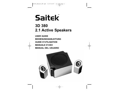 Saitek 3D 380 2.1 Active Speakers User Guide - cover page