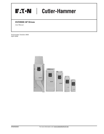 Eaton SVX9000 AF Drive User Manual - cover page
