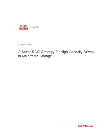 Oracle RAID Strategy Manual - cover page