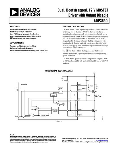Analog Devices ADP3650 Datasheet - cover page