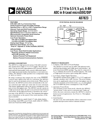 Analog Devices AD7823 Datasheet Rev C