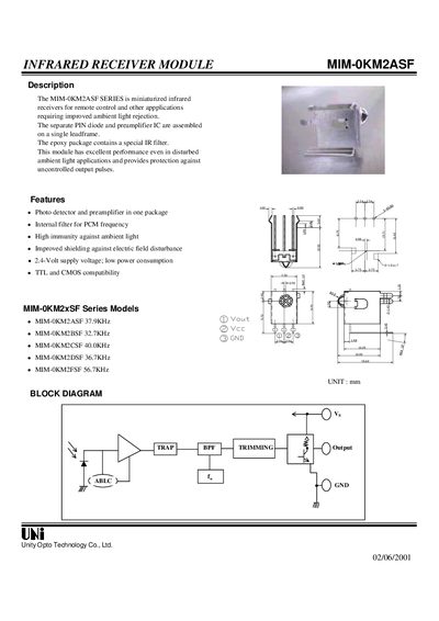 UNI MIM-0KM2ASF DATA SHEET - cover page