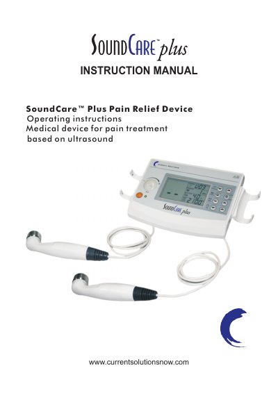 Current Solutions SoundCare Plus Ultrasound Therapy Device Operating Instructions - cover page