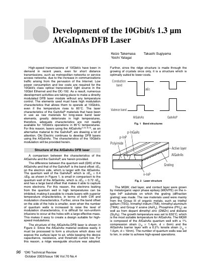OKI 1.3 µm AlGaInAs DFB Laser Technical Review Article - cover page