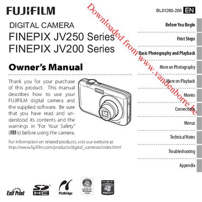 Fujifilm FinePix JV250 / JV200 Digital Camera Owner's Manual