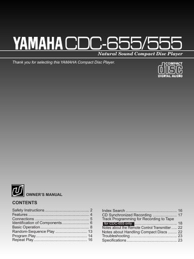 YAMAHA CDC-655/555 user manual - cover page