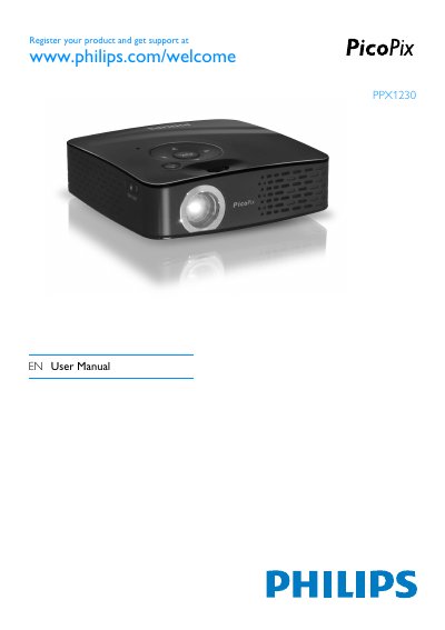 Philips PPX1230EN Pocket Projector User Manual - cover page