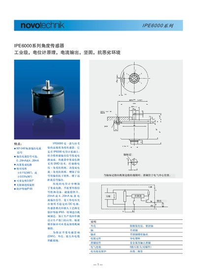 IPE6000 Series Angle Sensor Manual - cover page