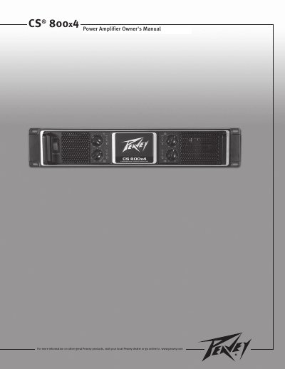 Peavey CS 800x4 Power Amplifier Owner's Manual