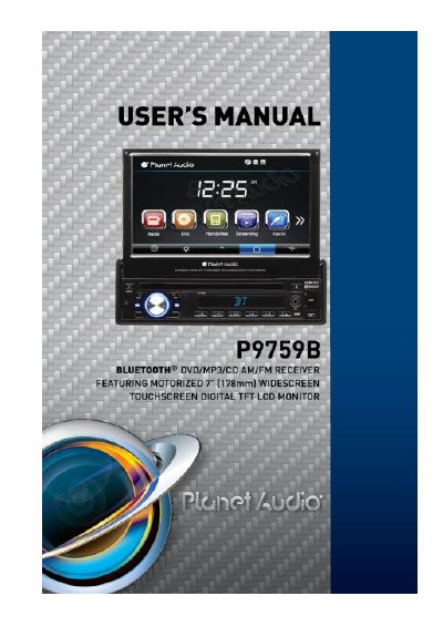 Planet Audio P9759B Multimedia Receiver User Manual - cover page