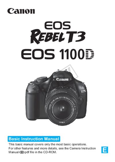 Canon EOS 1100Dcamera Manual - cover page