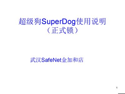 SafeNet SuperDog 2.3 User Guide - cover page
