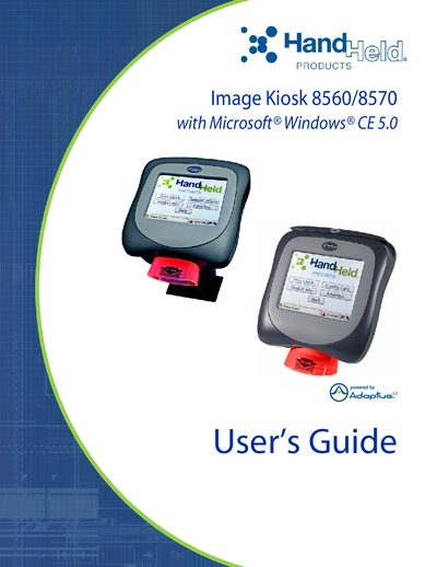 Hand Held Products Image Kiosk 8560/8570 User Guide - cover page