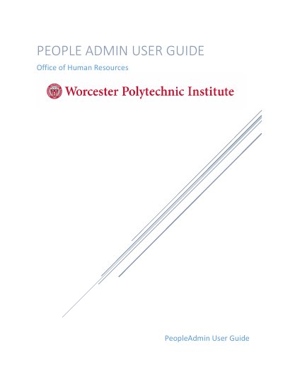 WPI PeopleAdmin User Guide - cover page