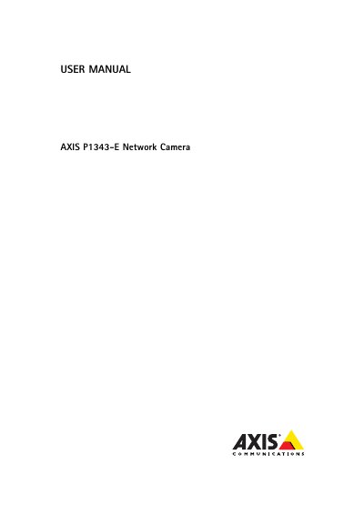 Axis P1343-E Network Camera User Manual