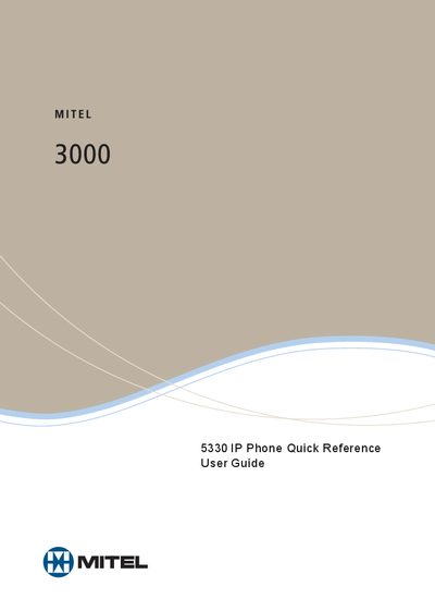 Mitel 5330 IP Phone Quick Reference User Guide - cover page