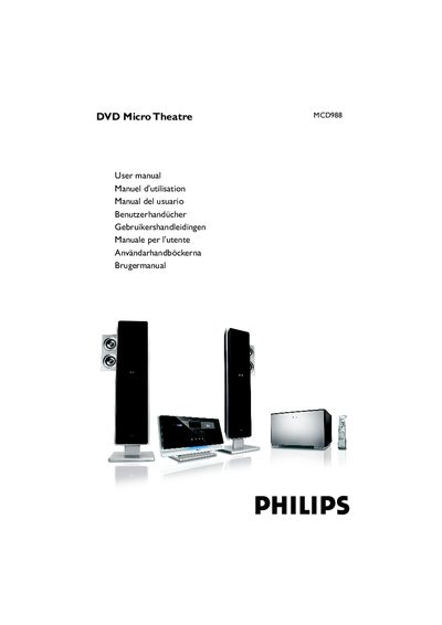 Philips MCD988 DVD Micro Theatre User Manual - cover page