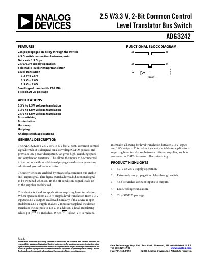 Analog Devices ADG3242 Datasheet Rev A