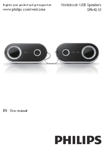 Philips SPA4210 Notebook USB Speakers User Manual - cover page