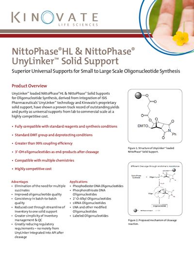 Kinovate NittoPhase HL and UnyLinker Solid Support Product Leaflet