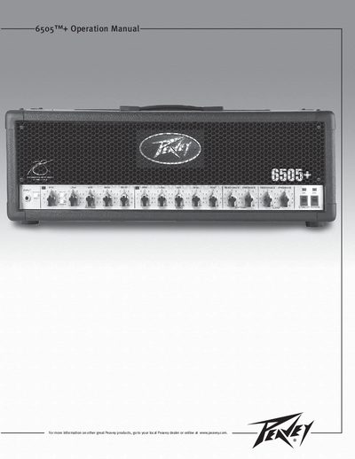Peavey 6505+ Amplifier User Manual - cover page