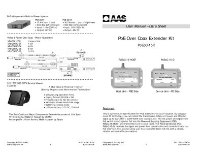 AAS PoEoC-15K PoE Over Coax Extender Kit User Manual - cover page