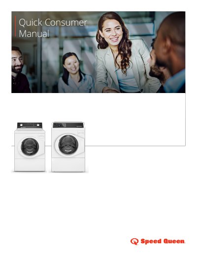 Speed Queen Washer Quick Consumer Manual - cover page