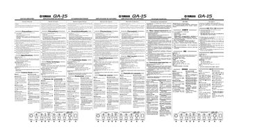 Yamaha GA-15 Guitar Amplifier Owner's Manual - cover page