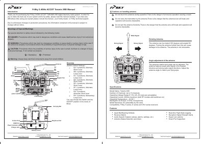 FrSky Taranis X9D Digital Telemetry Radio System User Manual - cover page