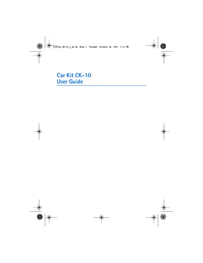 Nokia CK-10 Car Kit User Guide