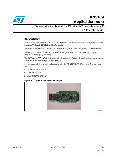 ST AN3189 Application note handbook
