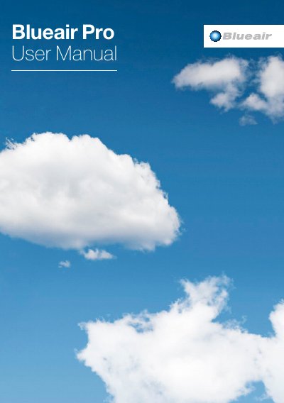 Blueair Pro Series Air Purifier User Manual - cover page