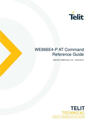 Telit WE866E4-P AT Command Reference Guide - cover page