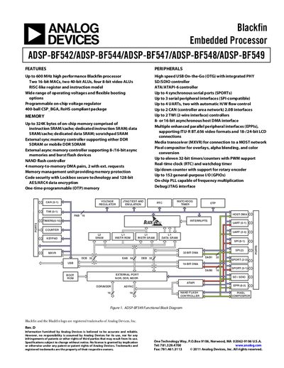Analog Devices ADSP-BF542/ADSP-BF544/ADSP-BF547/ADSP-BF548/ADSP-BF549 Handbook - cover page