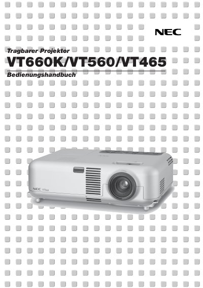 NEC VT660K / VT560 / VT465 User Manual - cover page